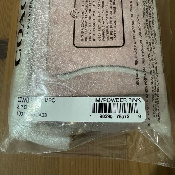 💗Coach Zip Card Case In Signature Canvas Power Pink - Picture 7 of 9